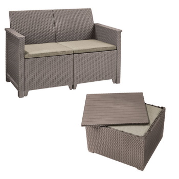 Baštenski set Elodie 2 seater sa box stolom, kapućino CU 254091-1